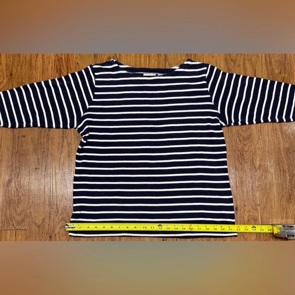 Women’s L.L Bean, 100 % Cotton, Blue And White, Striped Sweater, Size XL - Picture 4 of 5